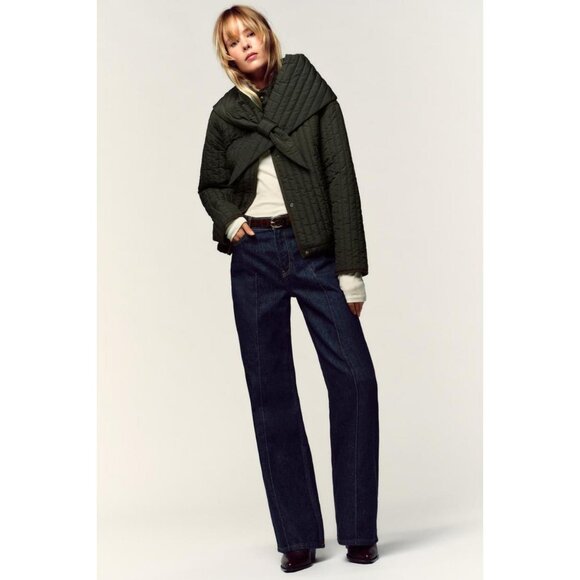ZARA PUFFER JACKET WITH DETACHABLE SCARF - Picture 2 of 10